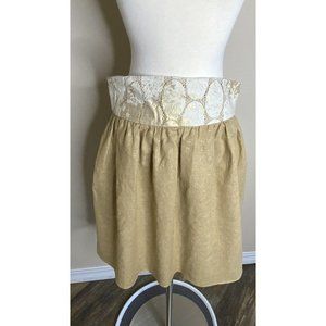 Lauren Moffatt Women’s Gold Khaki Tan Skirt 6 Euc
